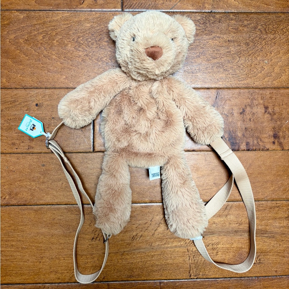 Jellycat Smudge Bear Backpack, NWT, Plush Kids Bag